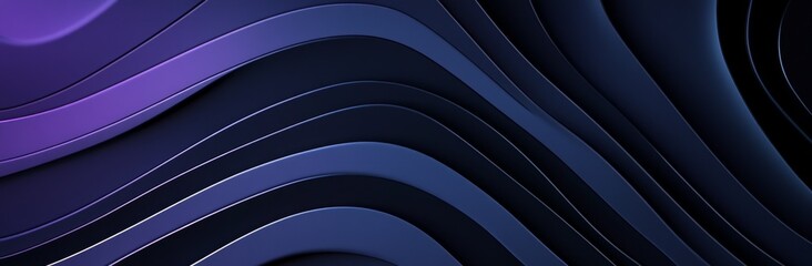 Aufkleber - A 3D rendering of a abstract, curved blue and purple background.
