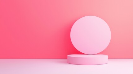 Sticker - Pink Minimalist Product Display Background.