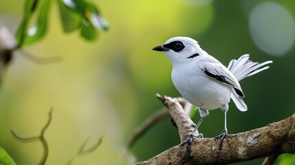 Wall Mural - White-rumped Shama Bird Perched on a Branch