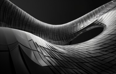 Aufkleber - Abstract Architectural Design, Curved Facade
