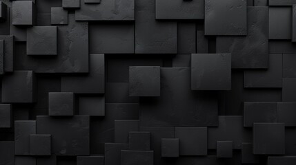 Aufkleber - 3D Abstract Black Geometric Cubes