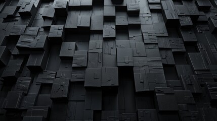 Aufkleber - A close-up of a black geometric pattern of recessed squares.