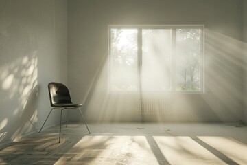 Poster - Minimalist Interior Design with a Single Chair