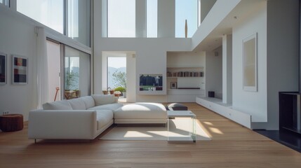 Poster - Modern spacious living room interior design