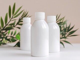 Poster - White Bottles & Green Leaves