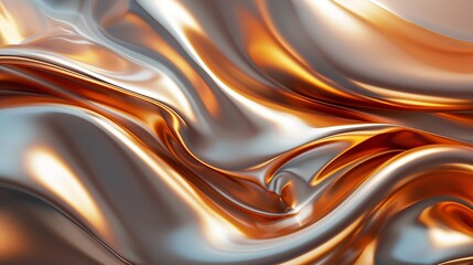 Aufkleber - Metallic gold and silver abstract waves. Abstract background and texture with gold and silver metallic surface.