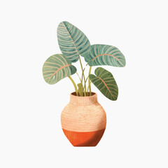 Canvas Print - Decorative potted plant illustration