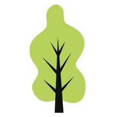 Wall Mural - green tree isolated on a white background. simple flat style, vector illustration. tree icon.