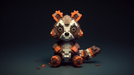 Canvas Print - Raccoon Toy 3d cartoon