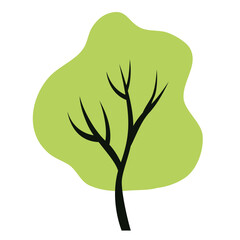 Wall Mural - green tree isolated on a white background. simple flat style, vector illustration. tree icon.