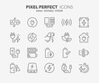 © Artco - Line icons about battery charging. Contains such icons as charger, EV charger station, power bank and more. Editable vector stroke 64x64 pixel perfect