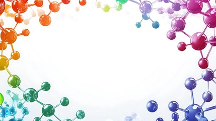 Aufkleber - Abstract background with colorful molecule structures on white space for copy.