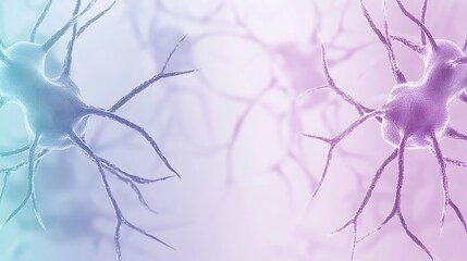 Poster - Abstract illustration of interconnected neurons with a soft, pastel color scheme.