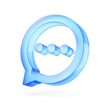 Chat icon, Message symbol, Speech bubble with text lines - 3d rendering