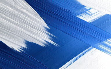 Aufkleber - an abstract painting featuring dynamic blue and white brush strokes that evoke a sense of motion and