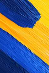 Aufkleber - vibrant abstract painting with bold strokes of blue and yellow, showcasing a dynamic interplay of co