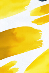 Poster - A vibrant yellow watercolor background featuring bold brush strokes on a textured paper, perfect for art projects and creative designs.