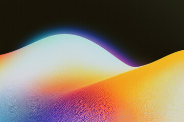 Poster - Grainy background. Vibrant and abstract wave pattern with smooth gradients and dynamic colors, creating a visually striking and modern background.