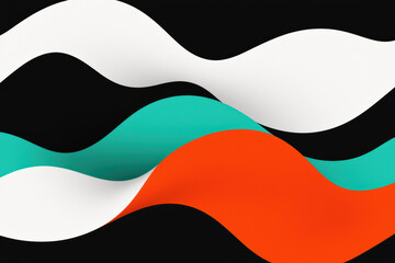 Poster - Dynamic abstract waves in vibrant colors create a modern design suitable for backgrounds, wallpapers, and creative projects.