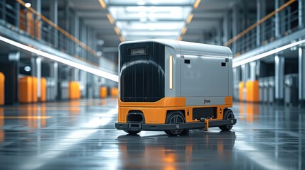 Lift truck for future baggage industry and commerce, electrically driven, unmanned, automatic.