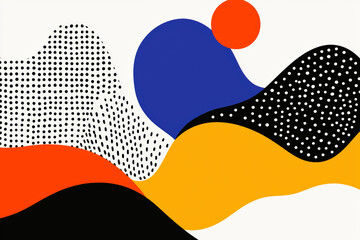 Poster - a vibrant abstract composition featuring dynamic shapes and bold colors, perfect for modern design p