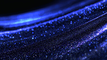 Poster - Grainy background. Elegant abstract background featuring shimmering blue waves with sparkles, perfect for conveying a sense of calm and beauty in design.