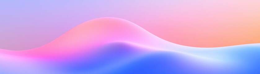 Poster - Soft abstract gradient waves in pastel colors create a serene and calming visual ideal for backgrounds, wallpapers, and creative projects.