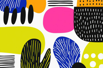 Poster - Abstract shapes and vibrant colors create a modern and dynamic background, ideal for creative projects and artistic designs.