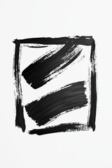 Poster - Artistic black brush strokes forming a square on a white background, perfect for modern design, print, or digital projects.