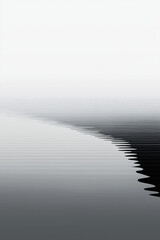 Poster - A serene black and white image showcasing a tranquil water surface with gentle ripples and reflections, creating a peaceful ambiance.