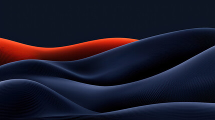 Poster - Grainy background. Abstract wavy patterns in red and dark blue, evoking depth and motion. Perfect for backgrounds, wallpapers, and modern design projects.
