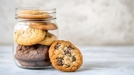 Wall Mural - jar with big cookies in it, Generative AI 