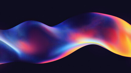 Poster - Grainy background. Vibrant abstract waves with colorful gradients and smooth lines, creating a dynamic visual effect suitable for modern design projects.