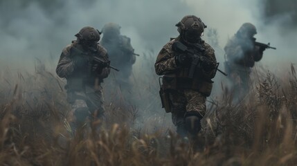 Armed Soldiers on Urban Patrol