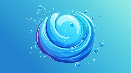 Poster - Swirling blue liquid on a gradient background
