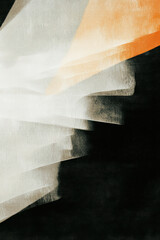 Poster - a dynamic abstract composition featuring contrasting light and dark tones, creating a sense of movem