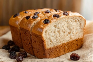 raisin bread background , ai