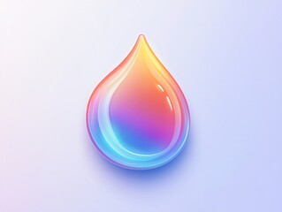 Poster - Colorful water droplet, white isolate background