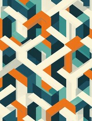 Poster - Geometric pattern in vibrant colors, graphic design