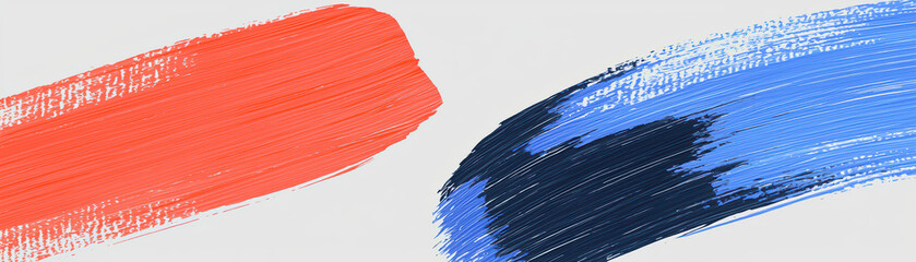 Poster - Abstract brush strokes in vibrant red and deep blue colors create a dynamic and eye-catching design for artistic and modern backgrounds.