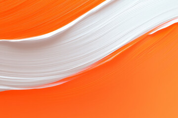 Poster - Vibrant abstract painting with flowing white and orange textures, perfect for modern art enthusiasts and contemporary decor. Bright and dynamic.
