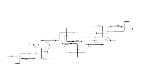 Aufkleber - Vector Technology black circuit diagram concept. Abstract technology on white background. High-tech circuit board.