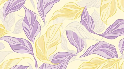Poster - Colorful leaf pattern on a light background