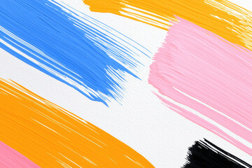 Aufkleber - colorful abstract brush strokes on a canvas, blending vivid hues of blue, orange, pink, and white to