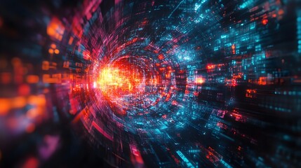 Poster - Cyber Monday Glowing E commerce Platforms with Surreal Mathematical Patterns and Hovering Digital