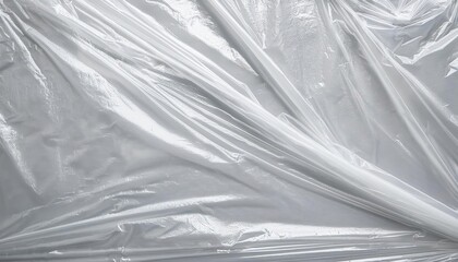 Aufkleber - Close-up of Wrinkled Transparent Plastic Sheet with Soft Light Reflection, Creating Subtle Textures and Folds with Tension Points, Ideal for Backgrounds or Environmental Design Concepts