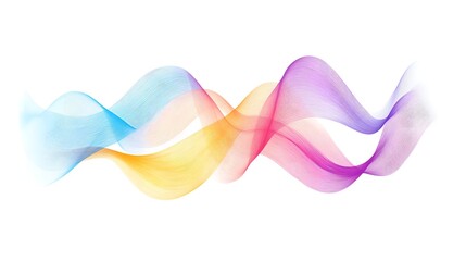 Wall Mural - Mediation made of colorful sound waves isolated on white logo, Generative AI