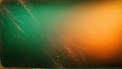 Wall Mural - Vintage Faded Gradient Background. Soft Orange to Green Transition with Subtle Scratches and Dust Particles in Retro Film Style