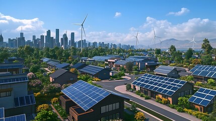 Poster - renewable energy innovations powering thriving sustainable urban neighborhoods with solar wind geoth