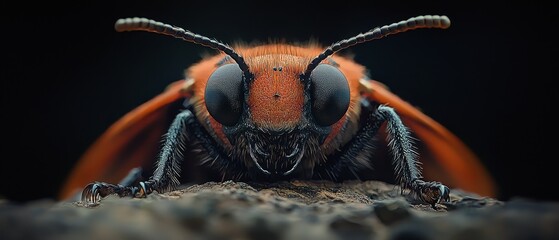 Wall Mural -  A tight shot of a bug on a rock, head askew, with closed eyes